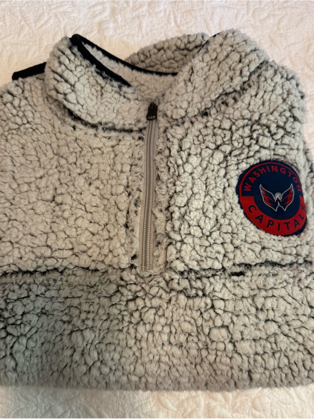NHL Sherpa Fleece Jacket in Cream and Black